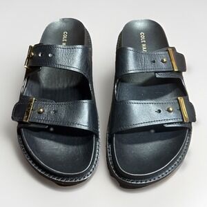 Cole Haan "Marisol" Women's Adjustable Double Banded Leather Sandals (Black) NEW